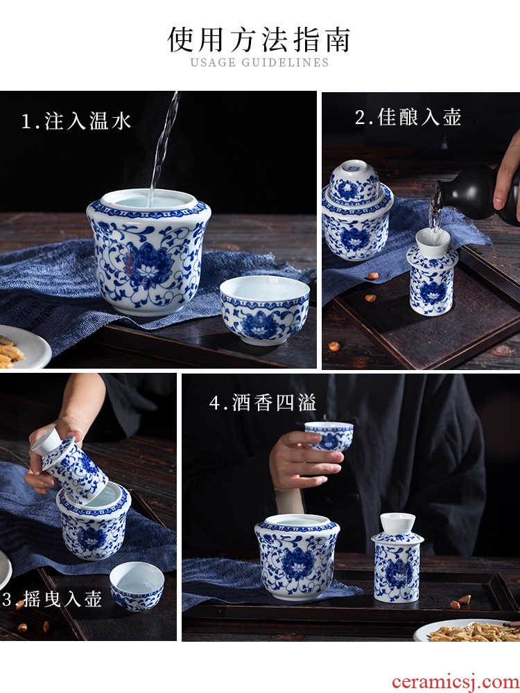 Wine temperature hot hip household Chinese jingdezhen ceramics wine suits wine and rice wine liquor cup hot temperature wine pot