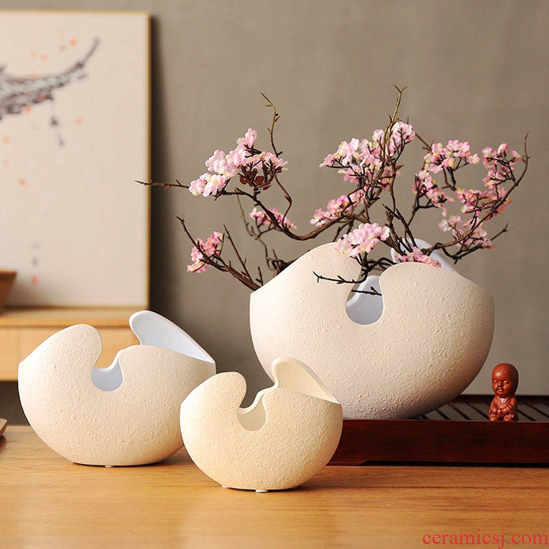 Northern Japanese ceramic shell vase creative zen branches sakura suit dry flower arranging flowers sitting room adornment is placed