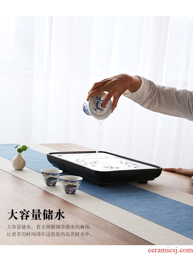 Simple dry ceramic tea set modern household water storage kung fu tea tea sea small saucer dish receives type tea table