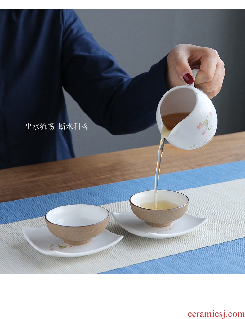 Hand-painted ceramic fair mug household kung fu tea set points tea ware clay tea sea hand the cup points large cups