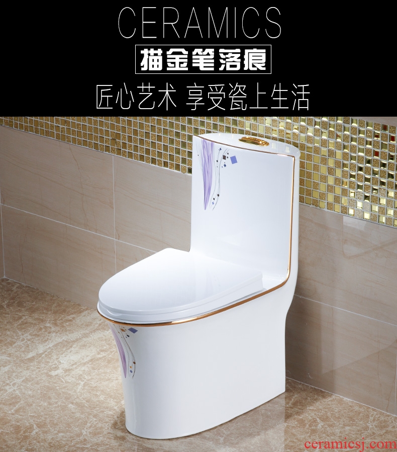 Koh larn, neat new color toilet large-diameter household toilet implement spiral mute water-saving ceramic sanitary ware