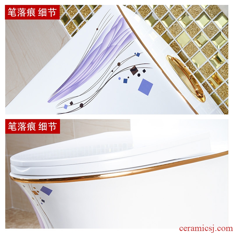 Koh larn, neat new color toilet large-diameter household toilet implement spiral mute water-saving ceramic sanitary ware