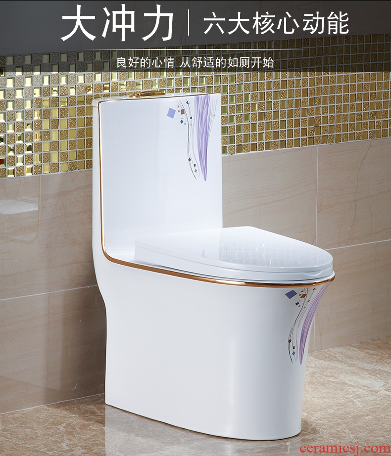 Koh larn, neat new color toilet large-diameter household toilet implement spiral mute water-saving ceramic sanitary ware