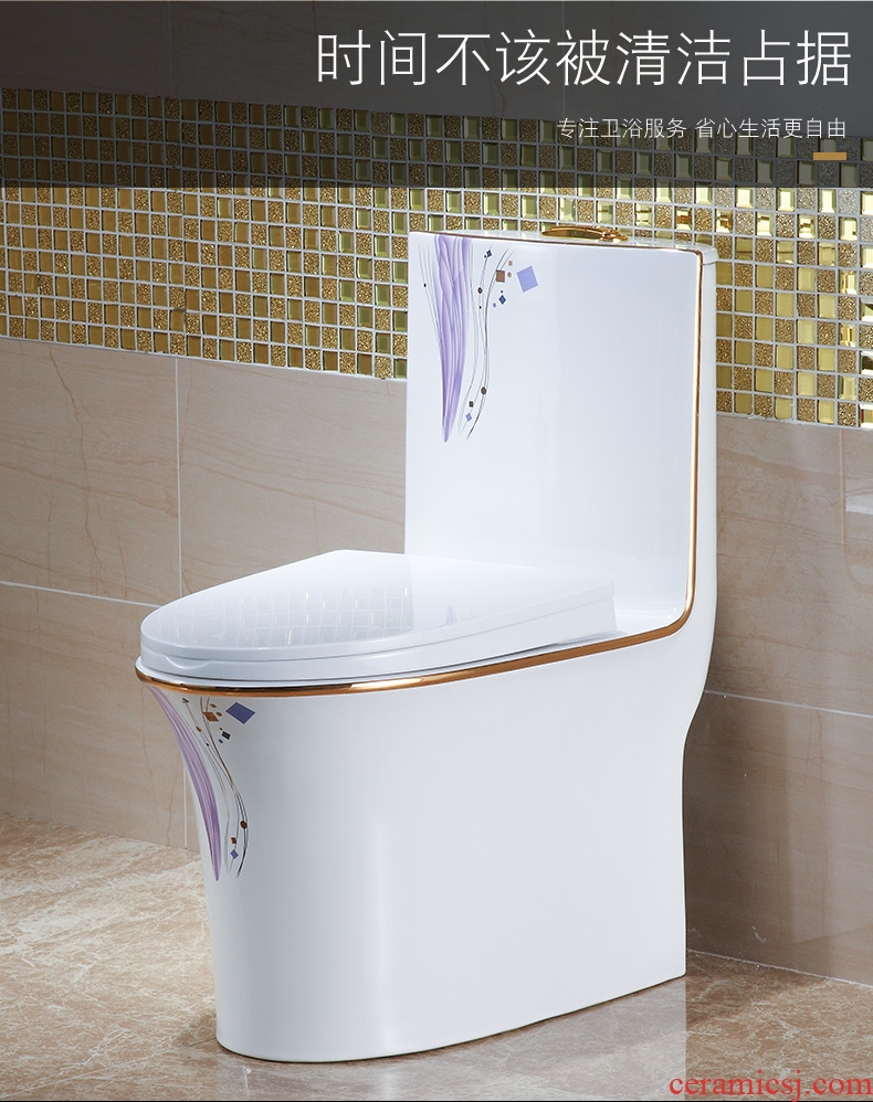 Koh larn, neat new color toilet large-diameter household toilet implement spiral mute water-saving ceramic sanitary ware