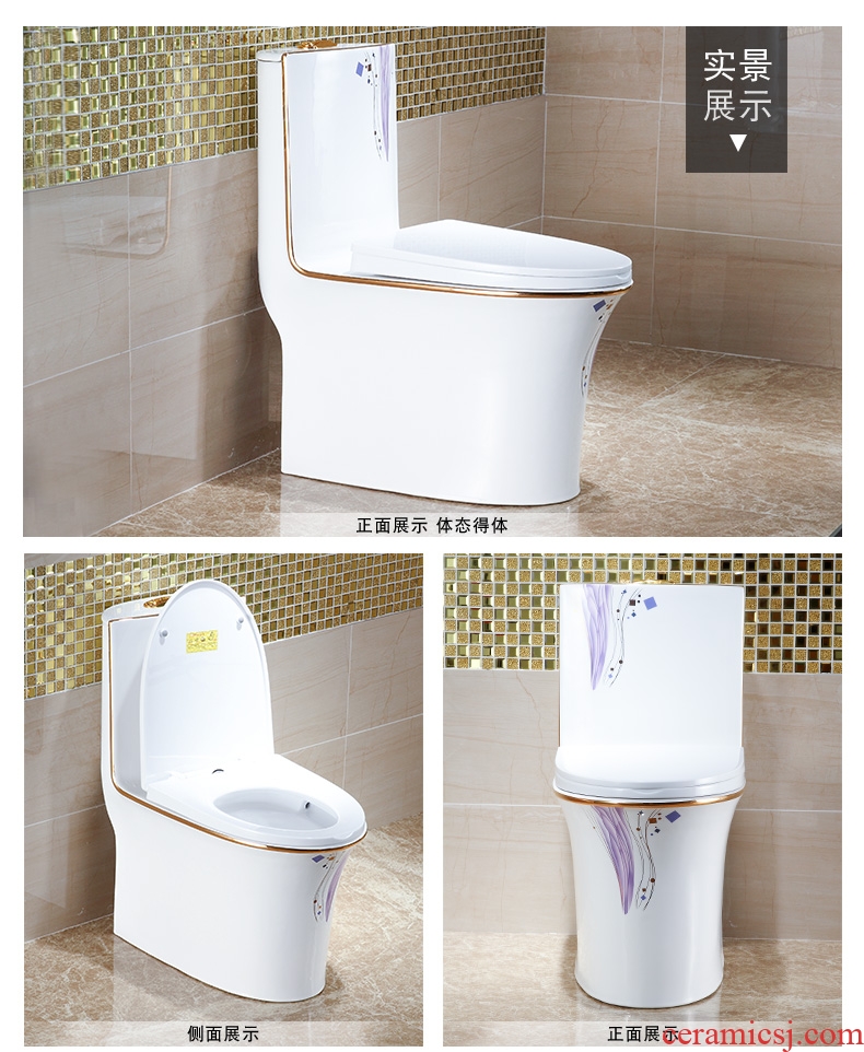 Koh larn, neat new color toilet large-diameter household toilet implement spiral mute water-saving ceramic sanitary ware