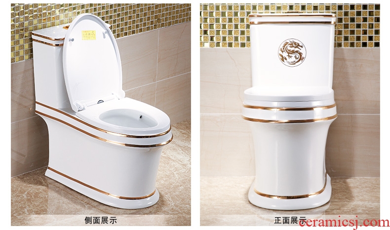 Koh larn lattice terms with color toilet implement personality Mosaic gold toilet pumping mute odor-proof ceramics sit lavatory