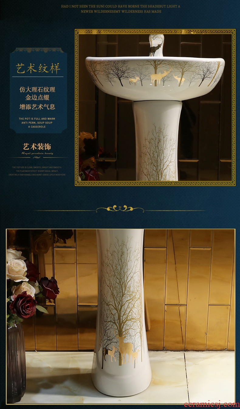 Vertical column column type lavatory Jane European ceramic lavabo toilet basin basin, wash gargle console