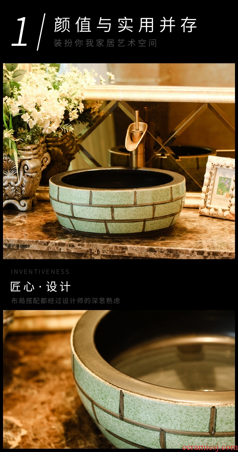 Basin of Chinese style restoring ancient ways of song dynasty ceramics on large toilet lavabo thickening basin of the balcony outside the pool that wash a face