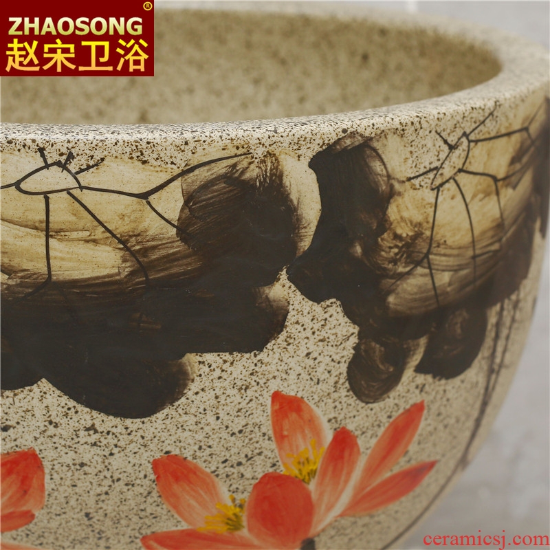 Chinese style restoring ancient ways of song dynasty conjoined household ceramic mop pool bathroom balcony large round mop pool mop basin