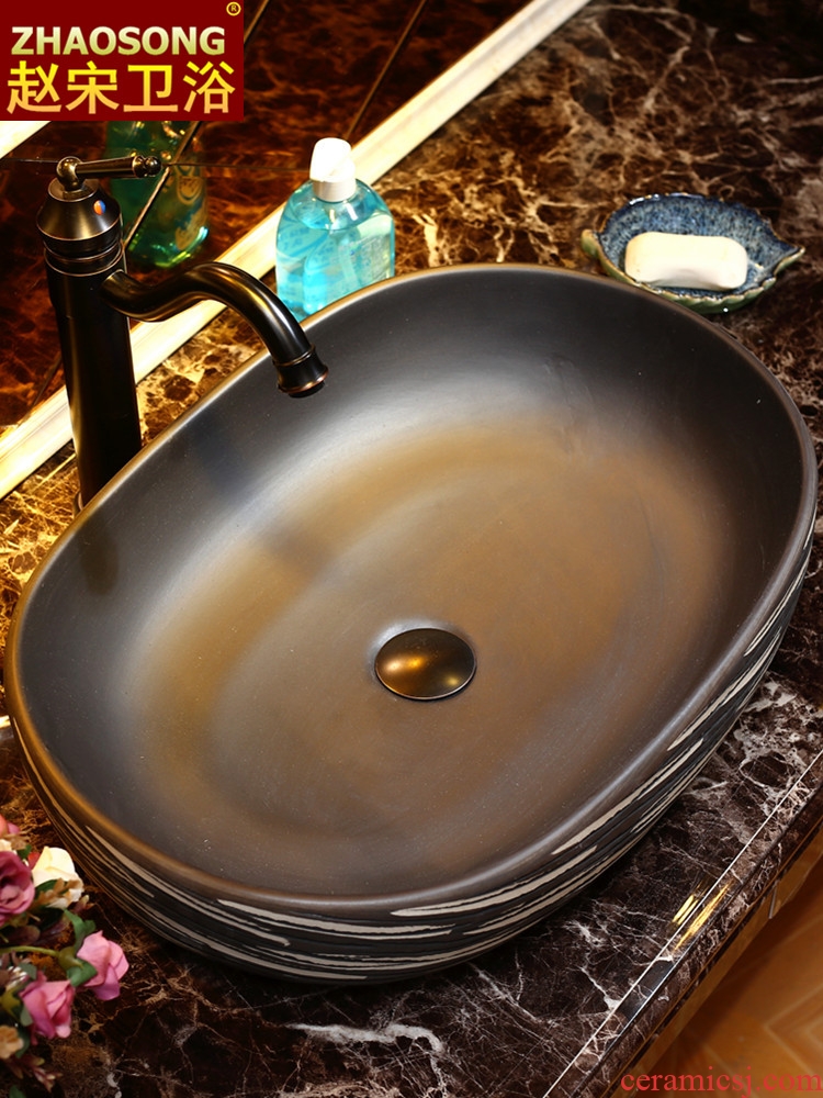 Jingdezhen ceramic art stage basin to oval toilet lavabo household creative commode outside