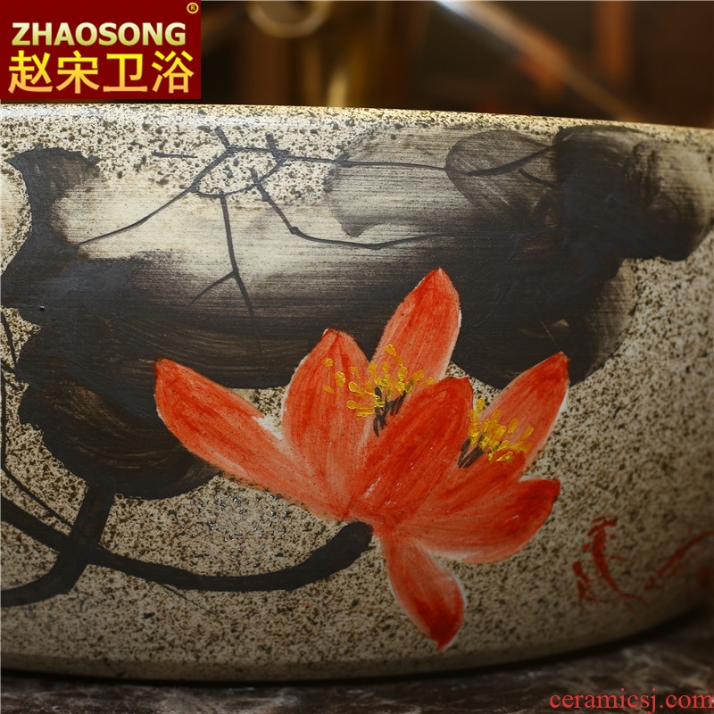 Chinese style restoring ancient ways of song dynasty ceramic lavabo thickening outdoor stage basin bathroom wash basin of continental basin