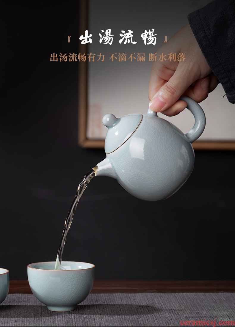 Your kiln teapot single pot of household jingdezhen kung fu tea set of ice to crack glaze the pot of tea with tea teapot side