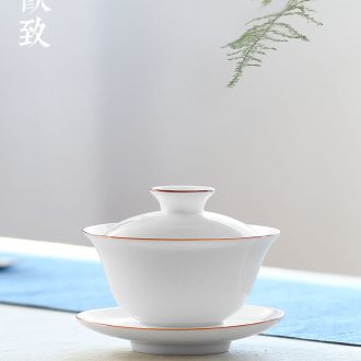 Drink to sweet white glazed porcelain tureen single jingdezhen tea cups three bowl of the hot ceramic kung fu tea set