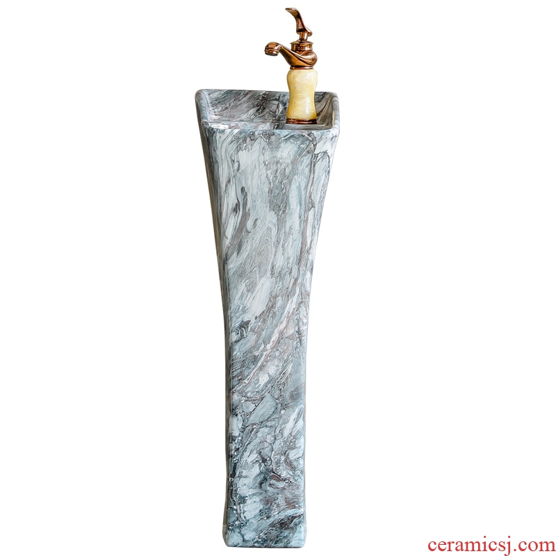 The sink marble basin ceramic basin column vertical integrated bathroom contracted balcony sink home outfit