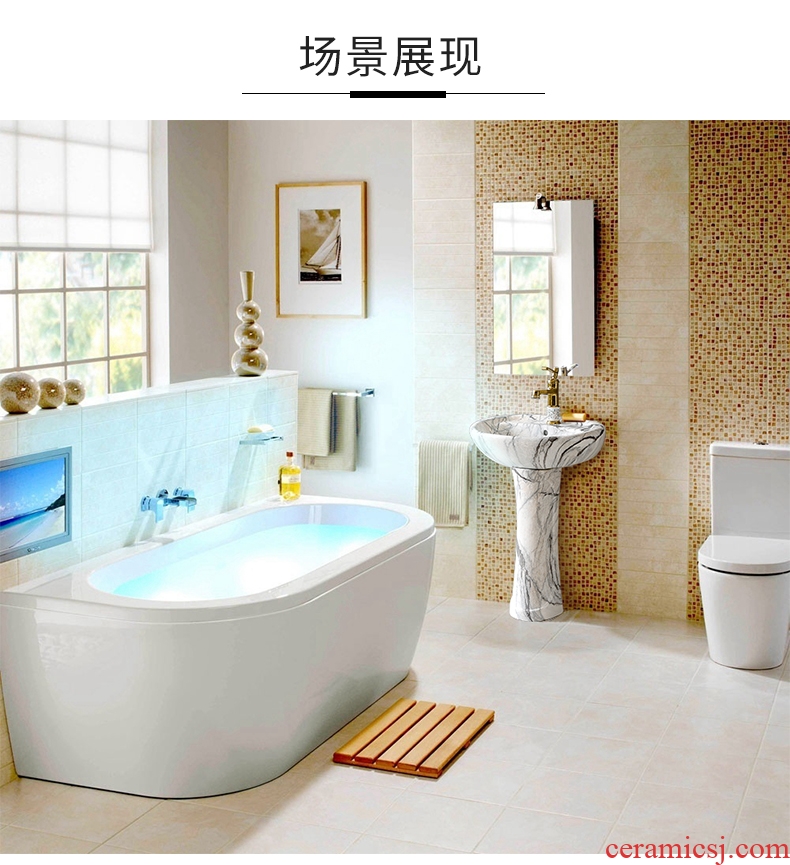 Pillar lavatory small family, creative household contracted ceramic marble balcony toilet lavabo console