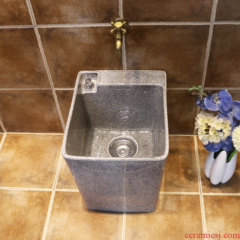 JingWei bathroom balcony contracted retro art ceramic mop mop pool toilet bath