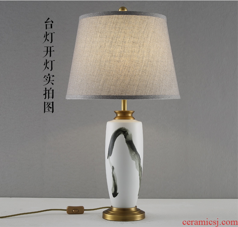 Large new Chinese style lamp ceramic decoration art study zen Chinese wind landscape contracted sitting room porch town house