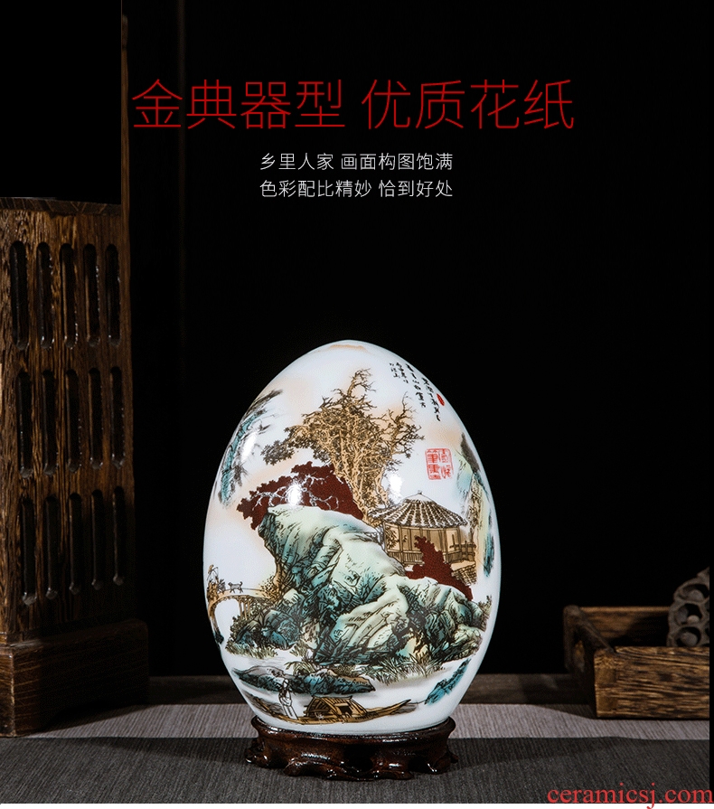 Jingdezhen ceramic vase eggs furnishing articles sitting room adornment small creative home furnishings TV ark arts and crafts