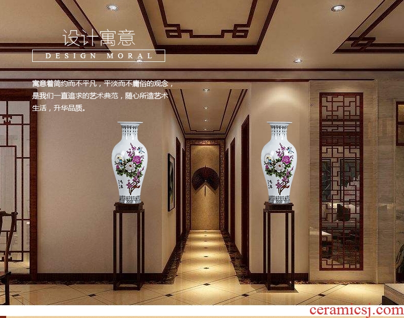 Jingdezhen ceramics vase furnishing articles flower arrangement is contracted and contemporary sitting room home wine ark adornment porcelain of furnishing articles