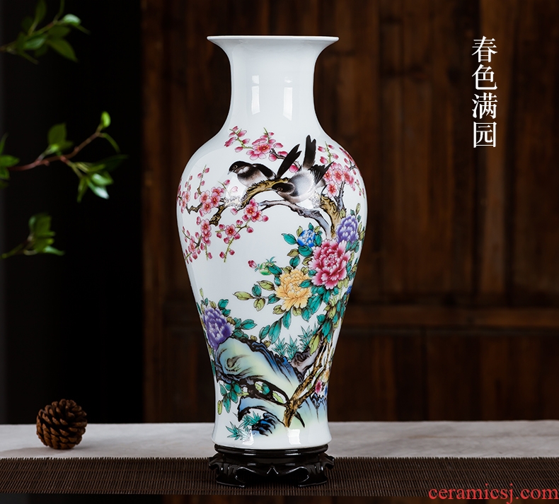 Jingdezhen ceramics vase furnishing articles flower arrangement is contracted and contemporary sitting room home wine ark adornment porcelain of furnishing articles