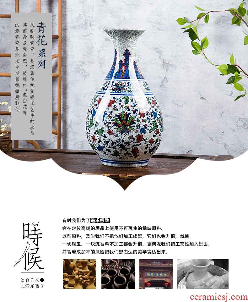 Blue and white porcelain, porcelain in jingdezhen ceramic vase new colorful ceramic vases, home furnishing articles antique furniture