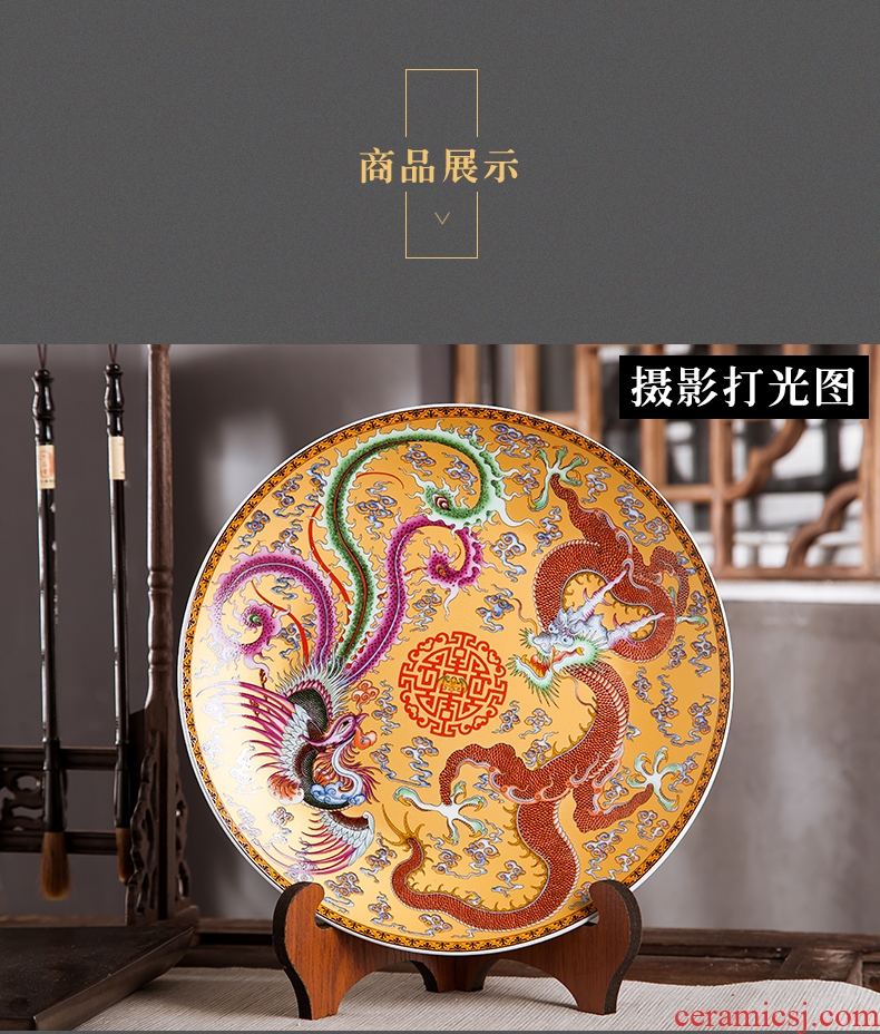 Jingdezhen ceramics in extremely good fortune 10 inch decorative hanging dish sit home study bedroom handicraft furnishing articles