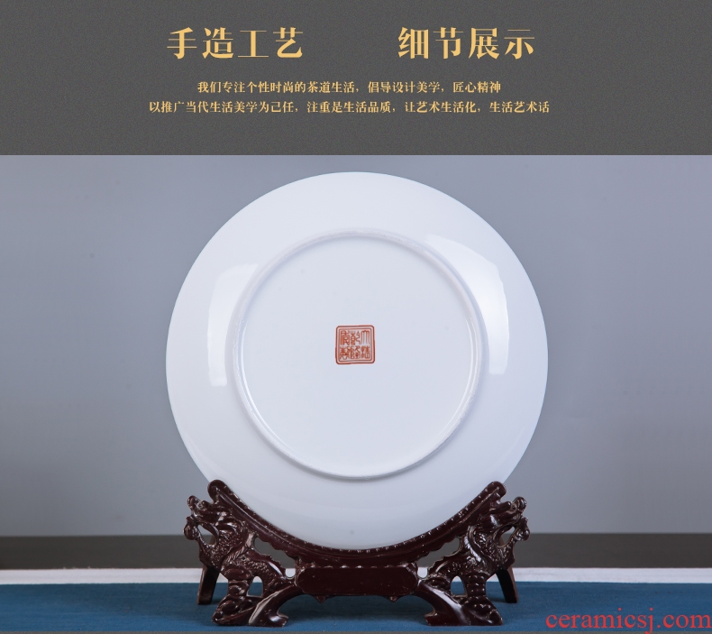 Jingdezhen ceramics Chinese tiger decoration plate ornamental hang dish sit plate home sitting room adornment study furnishing articles