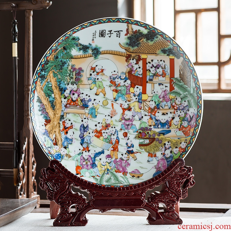 Jingdezhen ceramics ten inches of the ancient philosophers figure handicraft rich ancient frame bedroom decorate dish hang dish by dish household furnishing articles
