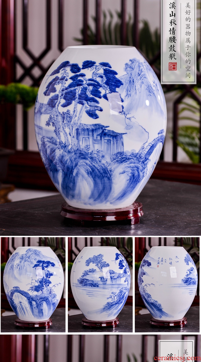 New Chinese blue and white porcelain of jingdezhen ceramics vase flower arrangement home TV ark sitting room adornment handicraft furnishing articles