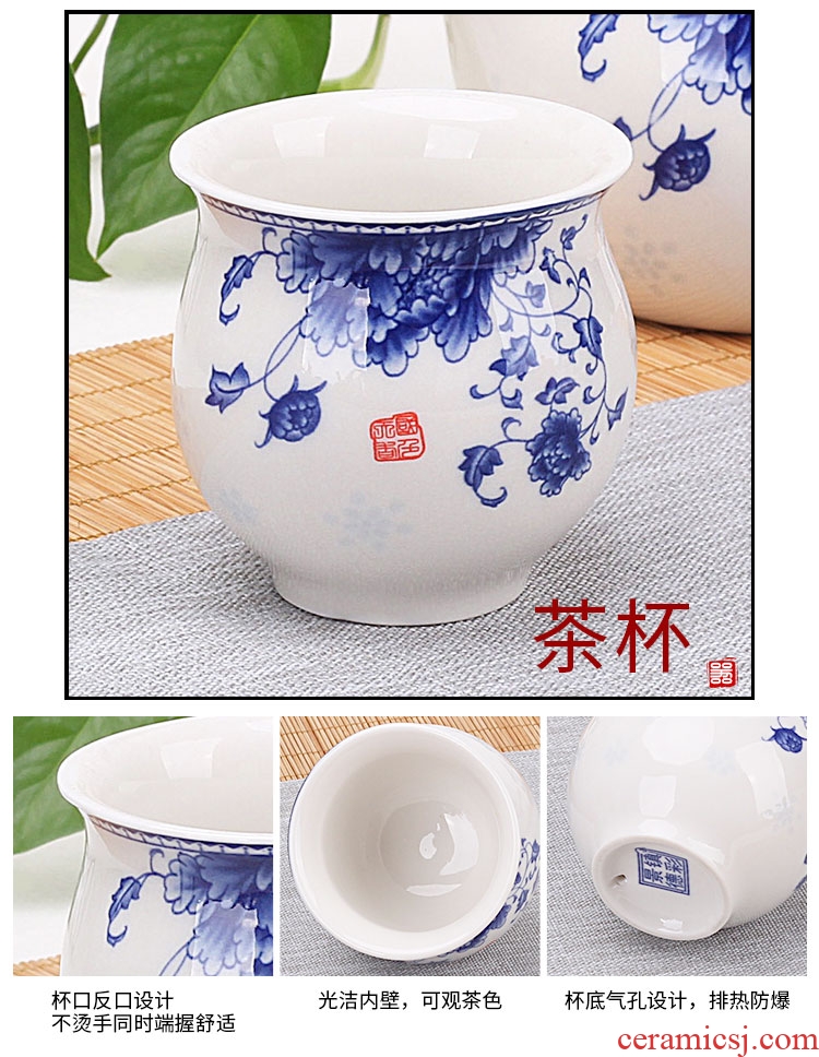 Tang aggregates was set on sale jingdezhen double ceramic kung fu tea tray insulation porcelain tea set promotion belt