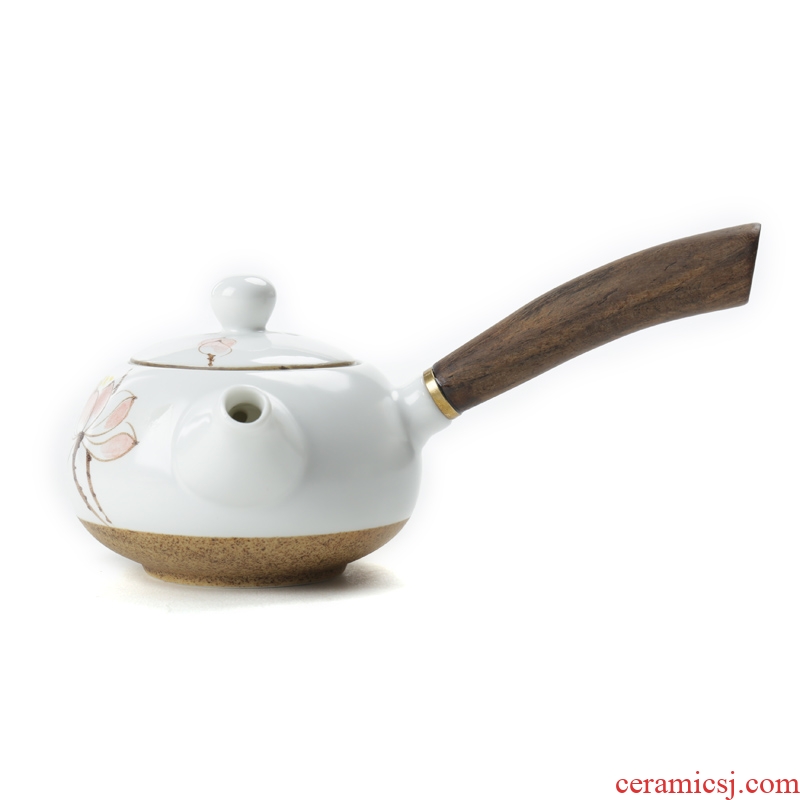 Are good source of ebony handle side pot of ceramic hand-painted teapot kung fu tea set single pot of Japanese long handle the clay pot