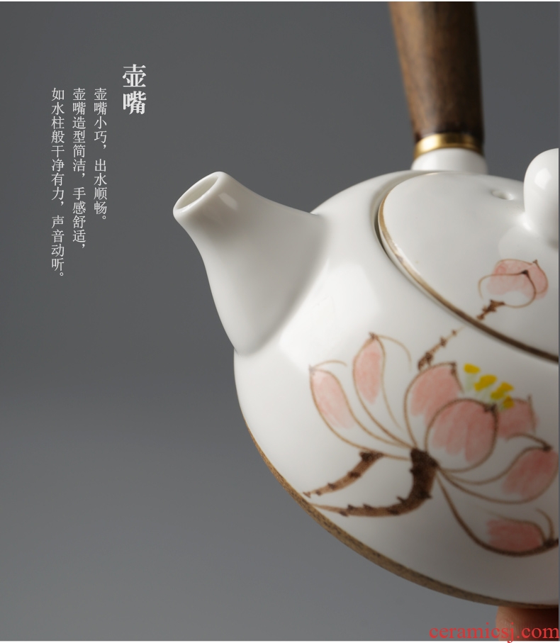 Are good source of ebony handle side pot of ceramic hand-painted teapot kung fu tea set single pot of Japanese long handle the clay pot