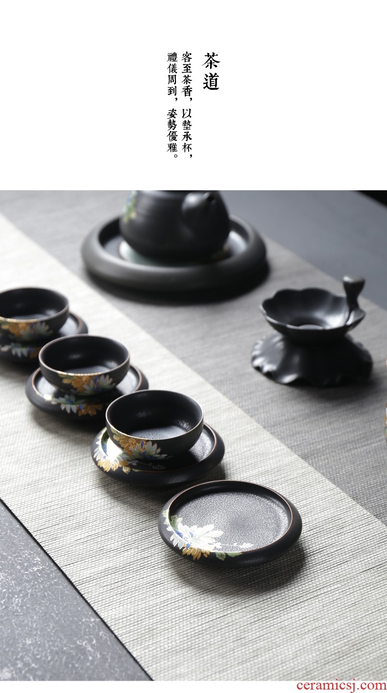 Three-dimensional variable on flower sample tea cup is good source ceramics cup mat teacup coaster contracted kung fu tea cup insulation pad