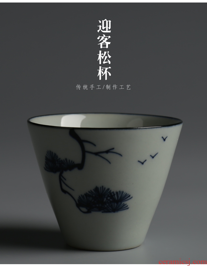 Is good source manually personal little single cup of archaize of ceramic tea set sample tea cup of blue and white porcelain bowl with Japanese tea cups