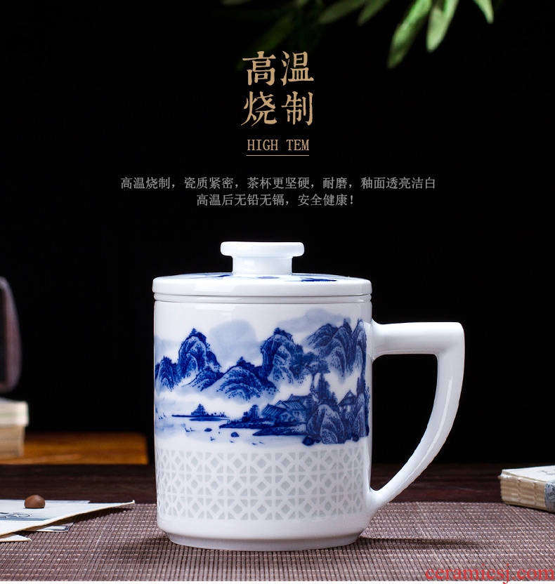 Jingdezhen ceramic cup hand-painted porcelain and exquisite glaze color tea cup work under the boss business gift cup China cups