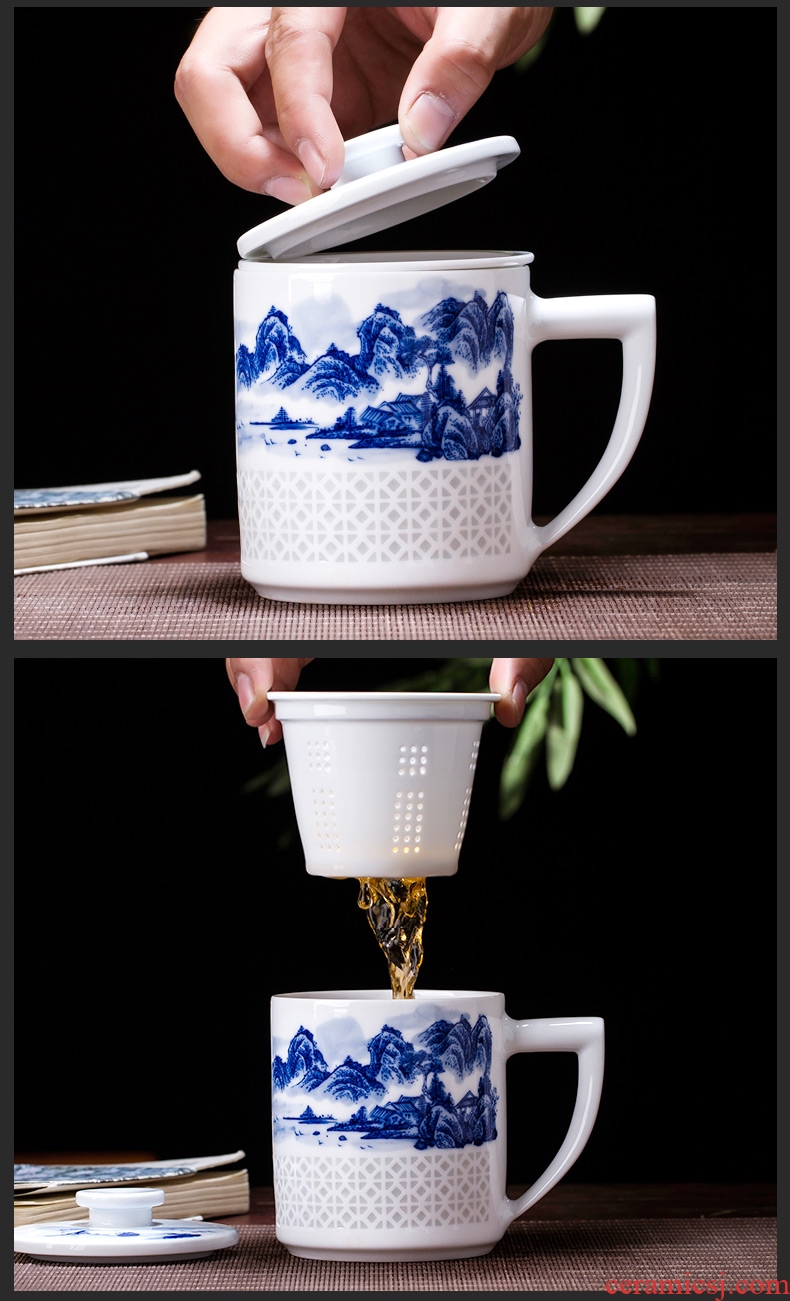 Jingdezhen ceramic cup hand-painted porcelain and exquisite glaze color tea cup work under the boss business gift cup China cups