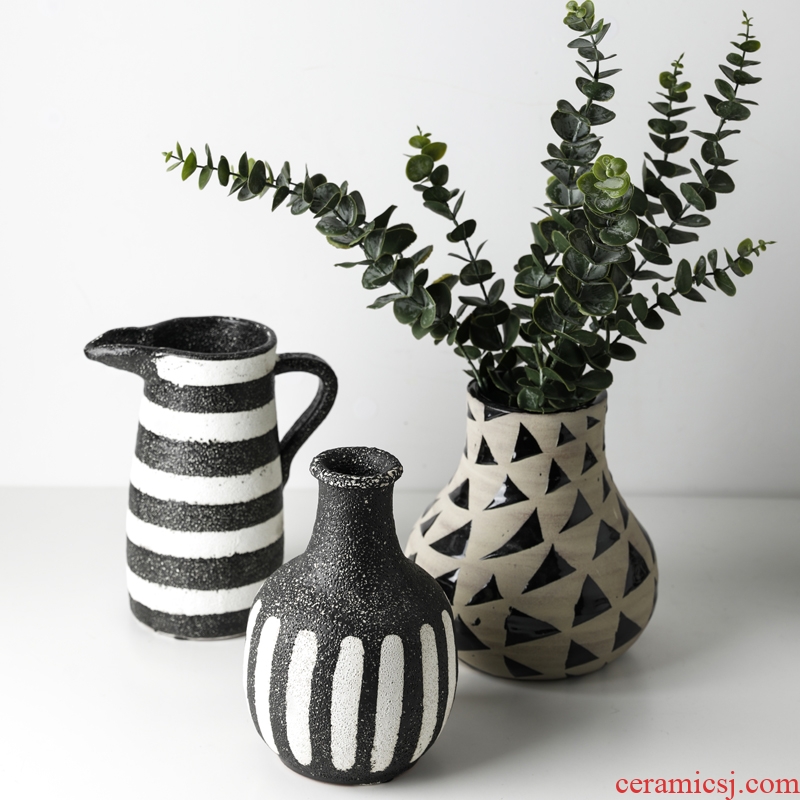 Ceramic vase restoring ancient ways furnishing articles flower arranging home sitting room between example Morocco pottery flower adornment Nordic