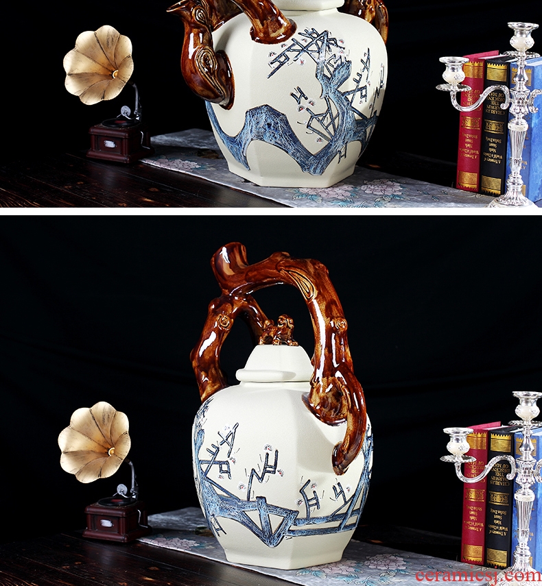 Large teapot manual furnishing articles of jingdezhen ceramics creative archaize sitting room ark landing crafts ornament