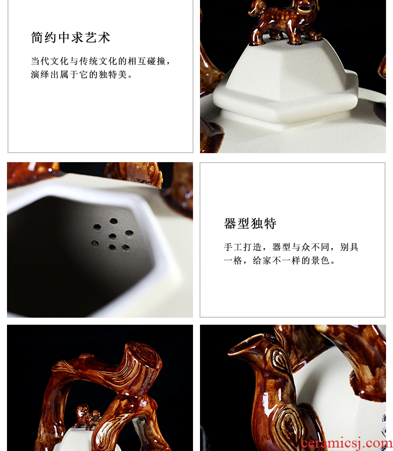 Large teapot manual furnishing articles of jingdezhen ceramics creative archaize sitting room ark landing crafts ornament