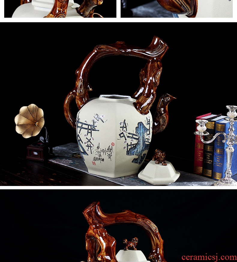 Large teapot manual furnishing articles of jingdezhen ceramics creative archaize sitting room ark landing crafts ornament