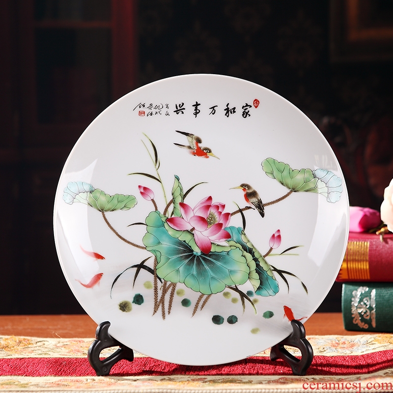 Jingdezhen ceramics wine decorations horse furnishing articles rich ancient frame plate decoration office sitting room arts and crafts