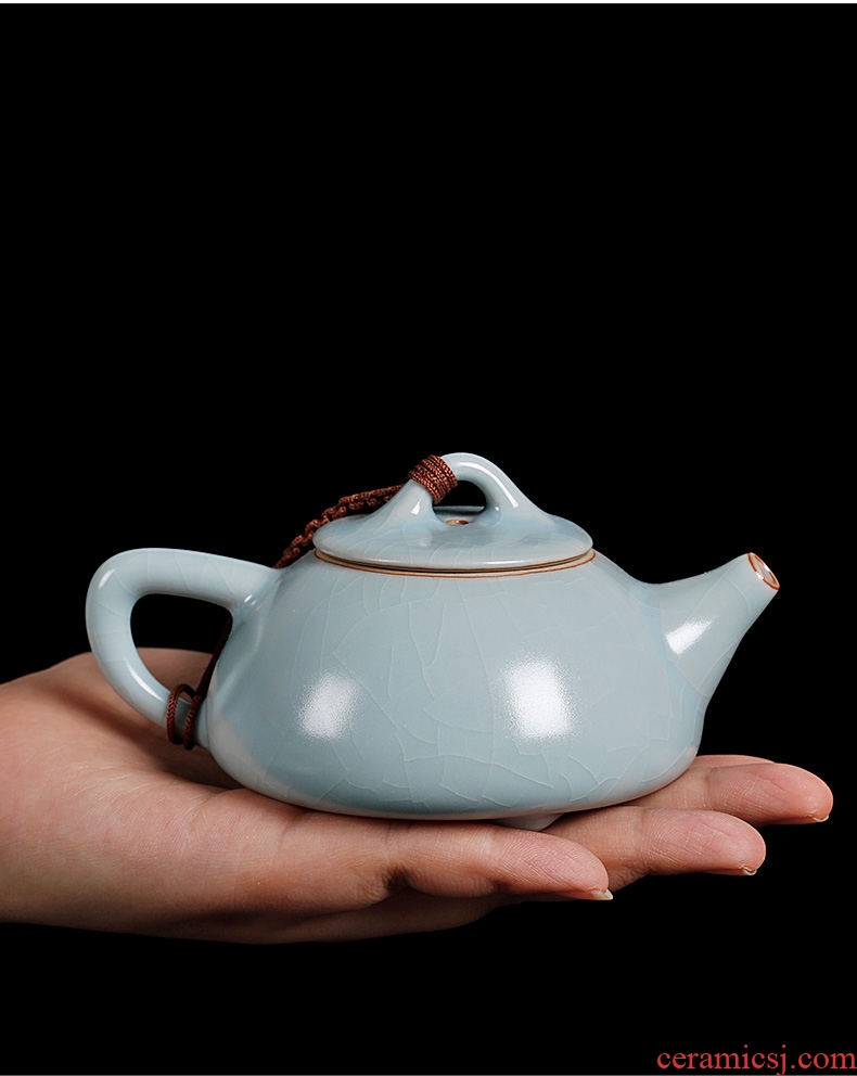Chrysanthemum patterns your kiln teapot on ceramic teapot household handmade tea set for her single pot of small stone gourd ladle