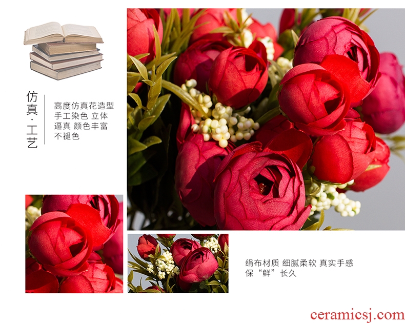 The minister ceramic the tea buds flowers artificial flowers simulation flowers decoration wedding bouquet put table in the sitting room adornment