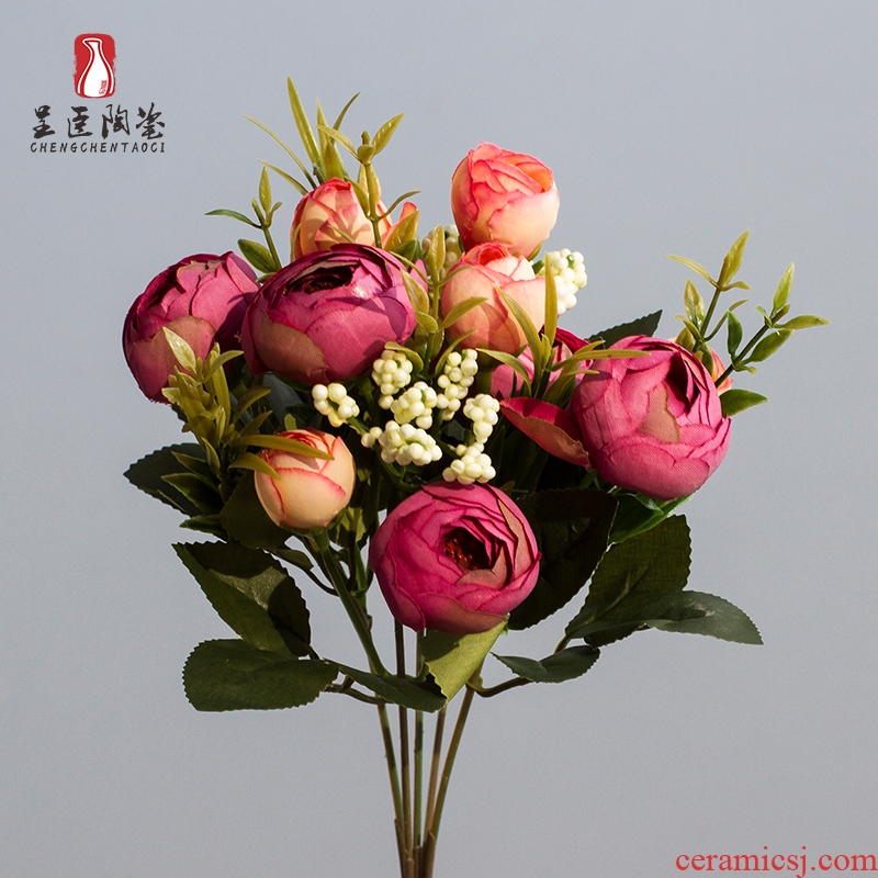 The minister ceramic the tea buds flowers artificial flowers simulation flowers decoration wedding bouquet put table in the sitting room adornment