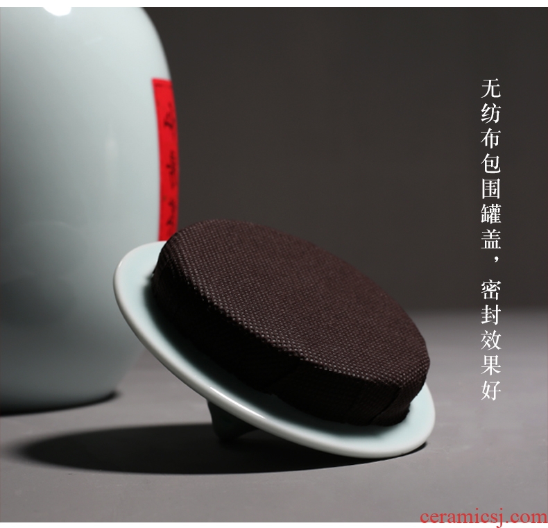 YanXiang lane shadow celadon large POTS ceramic seal storage POTS hand-painted a kilo