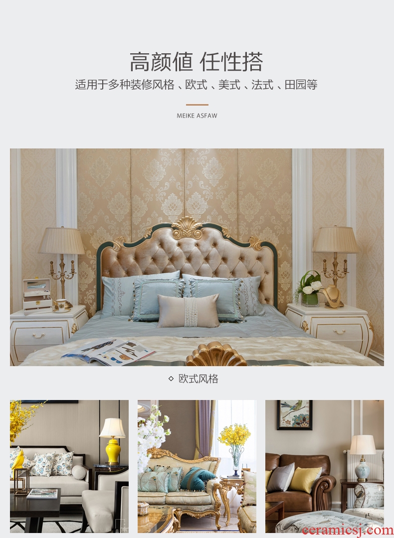 New Chinese style full copper colored enamel lamp sitting room is the study of bedroom the head of a bed to restore ancient ways creative decoration villa ceramic lamps and lanterns