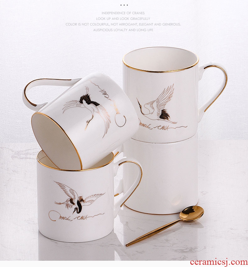 Inky phnom penh mugs household high-capacity ceramic bone China drink a cup of creative contracted XuanHe coffee cup