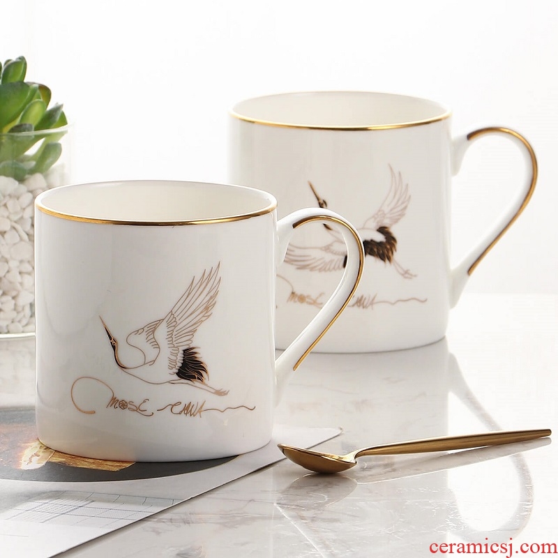 Inky phnom penh mugs household high-capacity ceramic bone China drink a cup of creative contracted XuanHe coffee cup