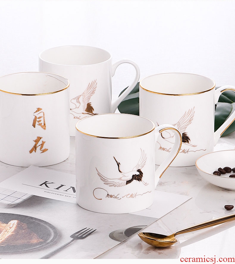 Inky phnom penh mugs household high-capacity ceramic bone China drink a cup of creative contracted XuanHe coffee cup