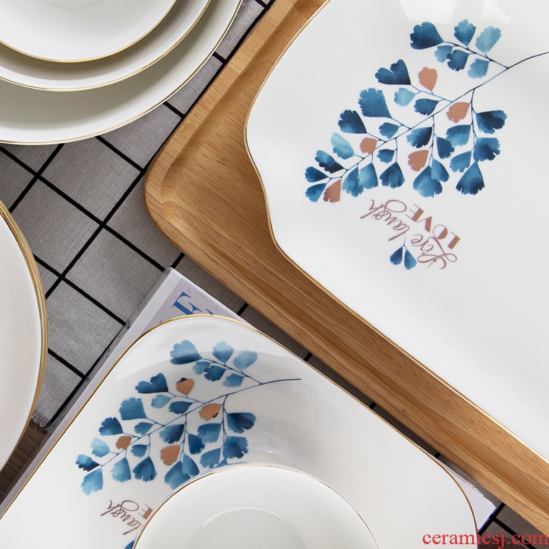 Ceramic plates home dishes dishes creative new fish dish of jingdezhen porcelain tableware Nordic dinner plates